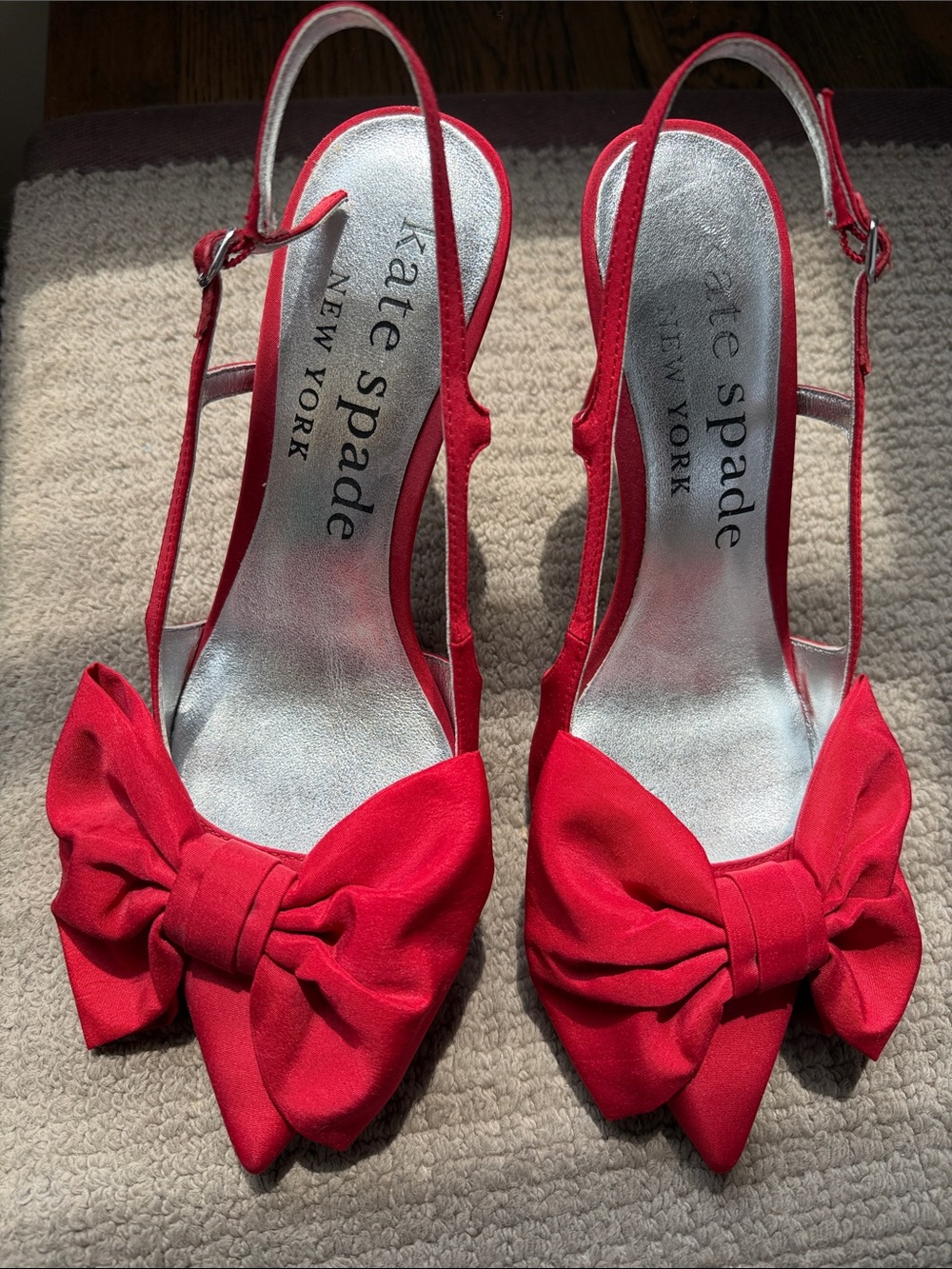 kate spade Red Bow Slingback Heels